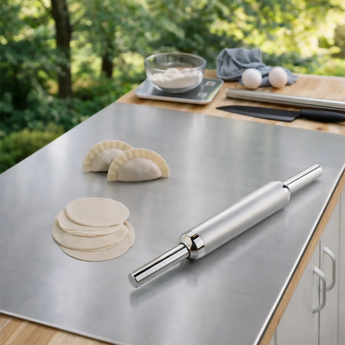 Stainless Steel Chopping & Kneading Board – Durable & Easy to Clean