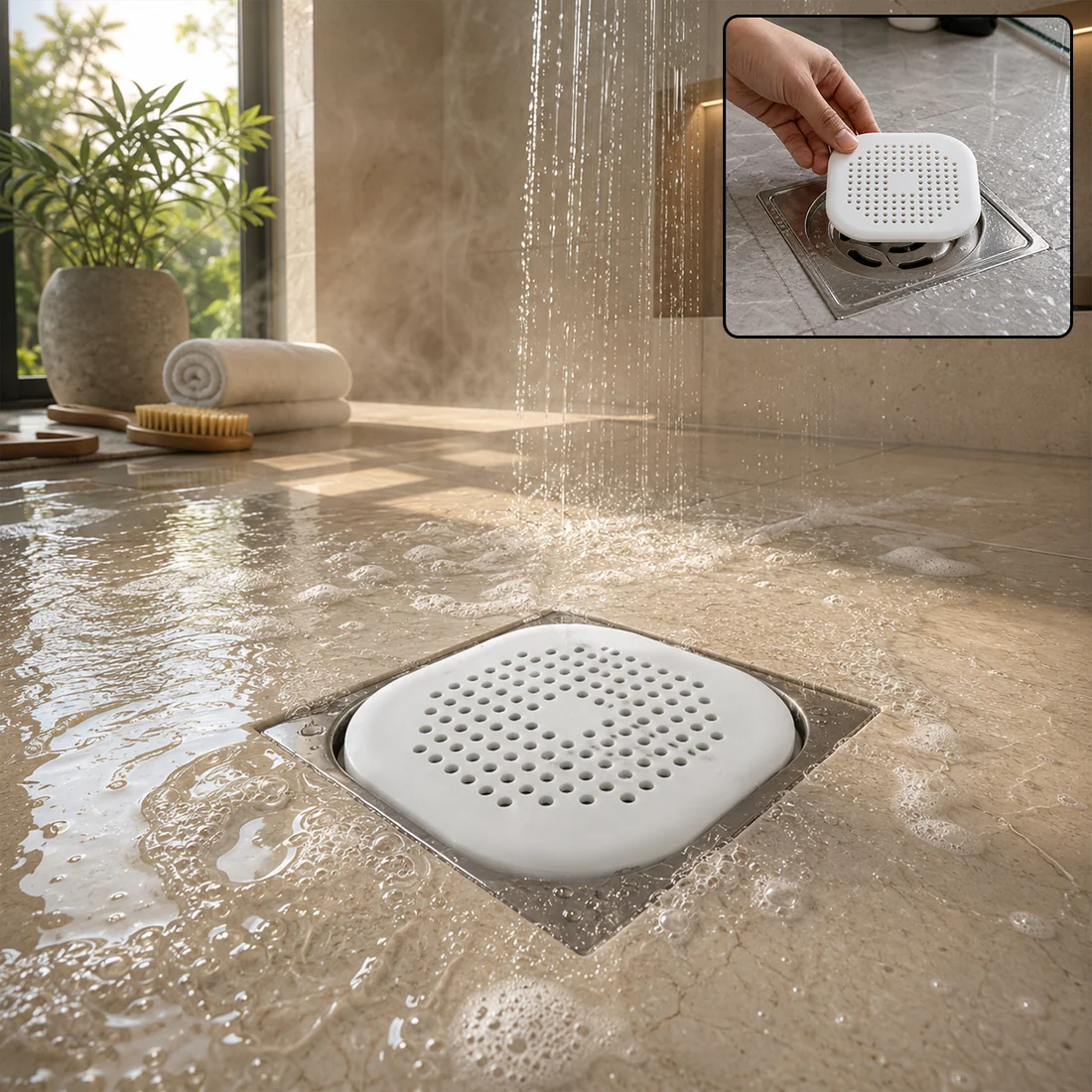 Flexible Silicone Floor Drain Cover Strainer for Kitchen Sink & Bathroom