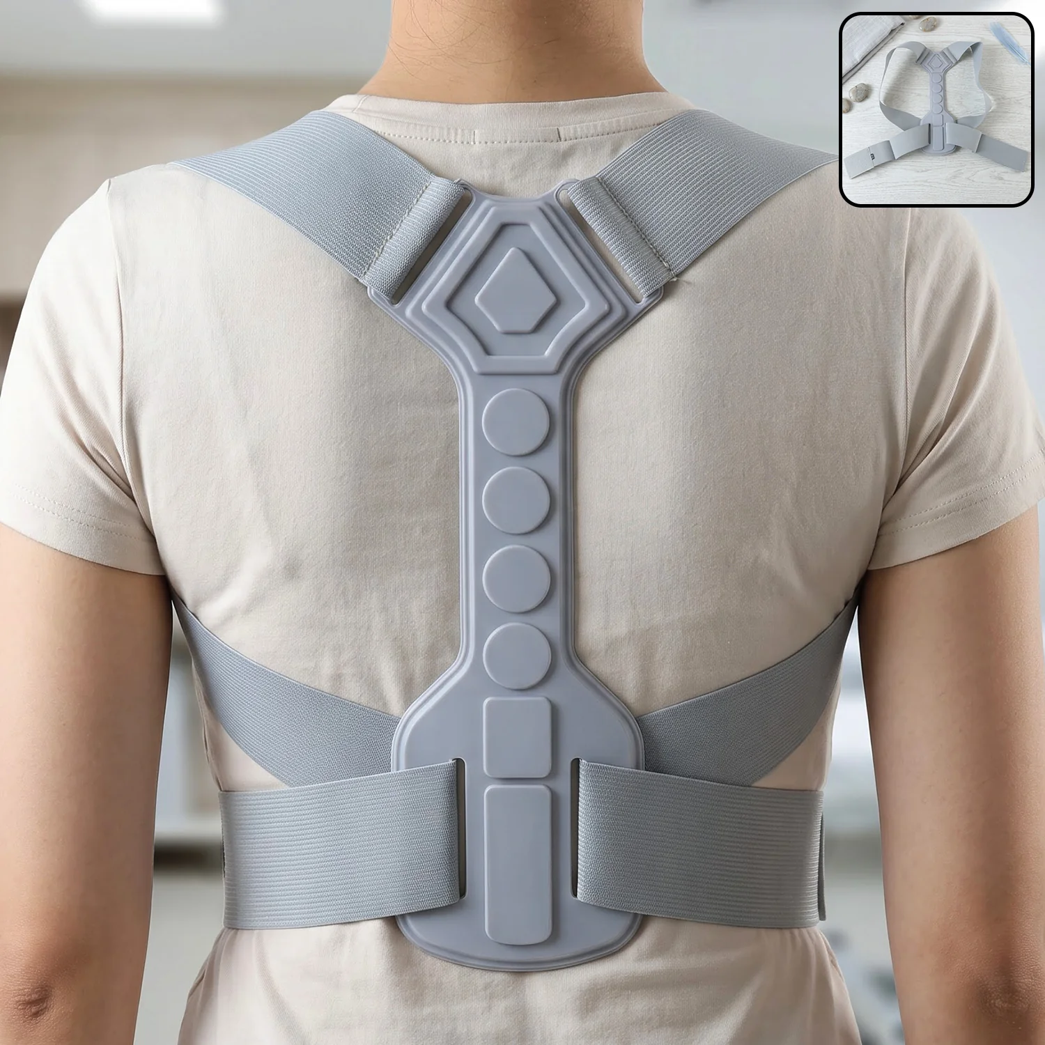 Adjustable L/XL Posture Corrector Belt for Upper Back and Shoulder Care
