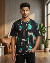 Lycra Printed T-Shirt | Casual Half Sleeve Round Neck Tee