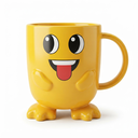 Plastboy Penguin Tease Kids Mug 450 ml | BPA Free Plastic Mug | Cute Cartoon Designer Cup for Kids | Microwave Safe (Yellow)